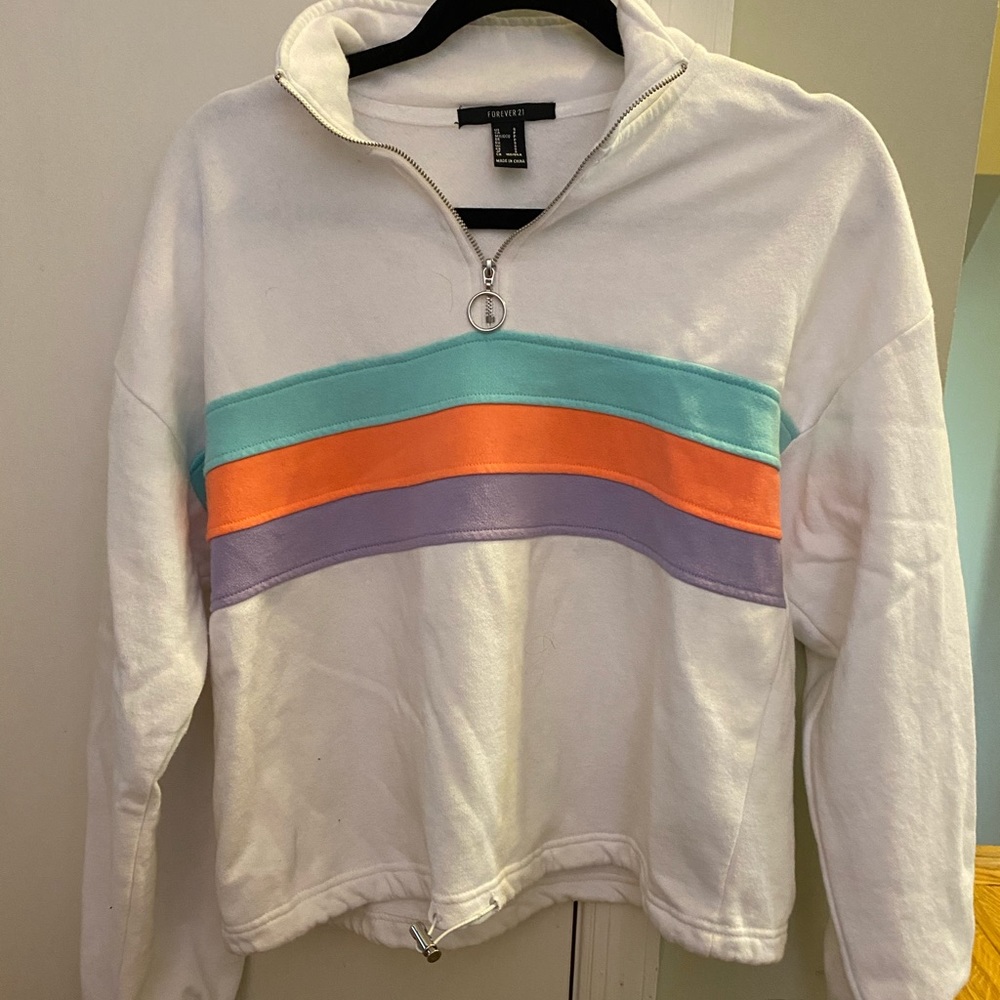 Quarter zip cropped sweatshirt